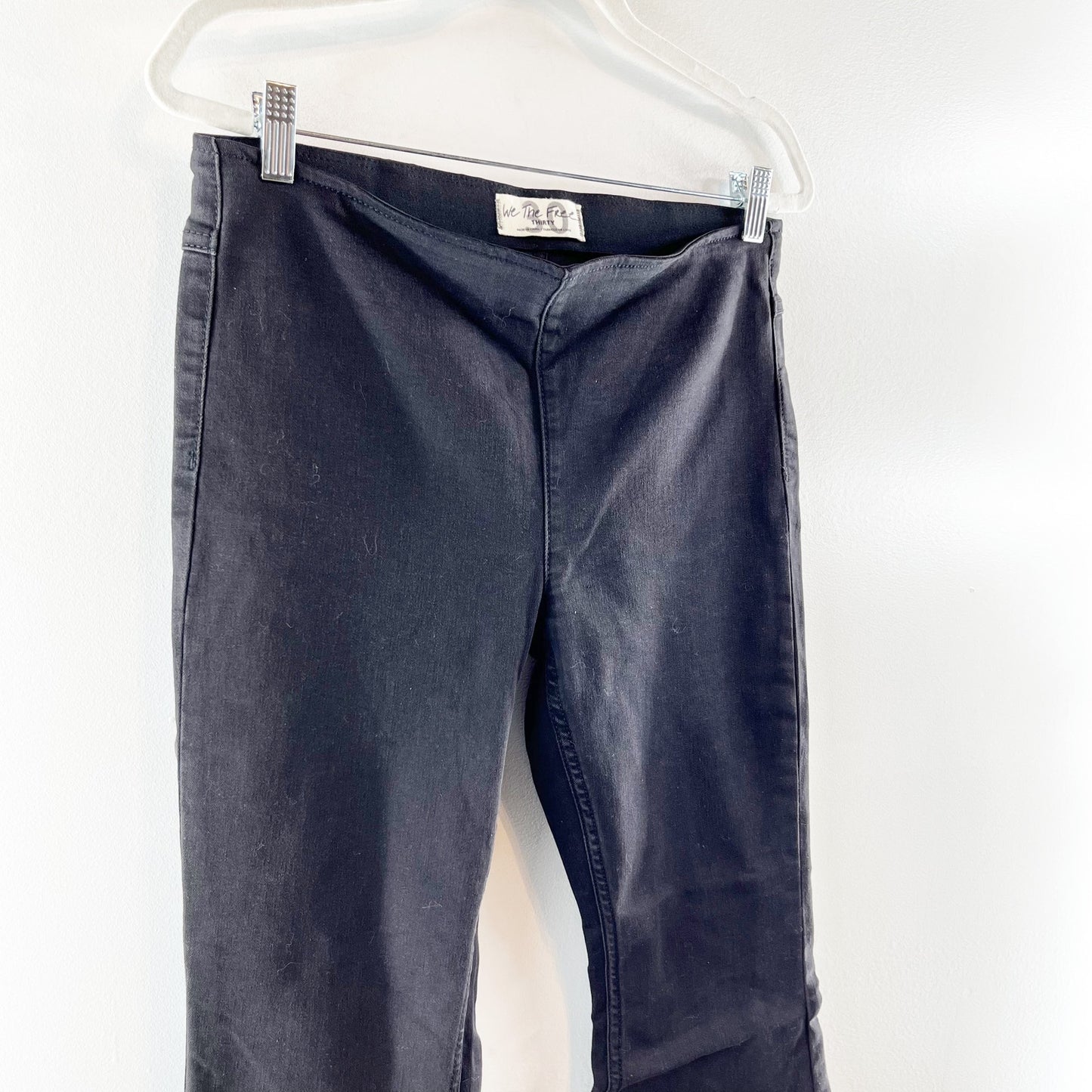 Free People High Rise Penny Flare Pull On Pants Jeans Black 30 / 10