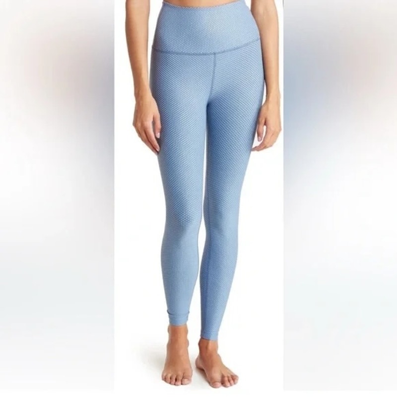 Beyond Yoga Spot On High Waisted Polka Dot Leggings Blue Small