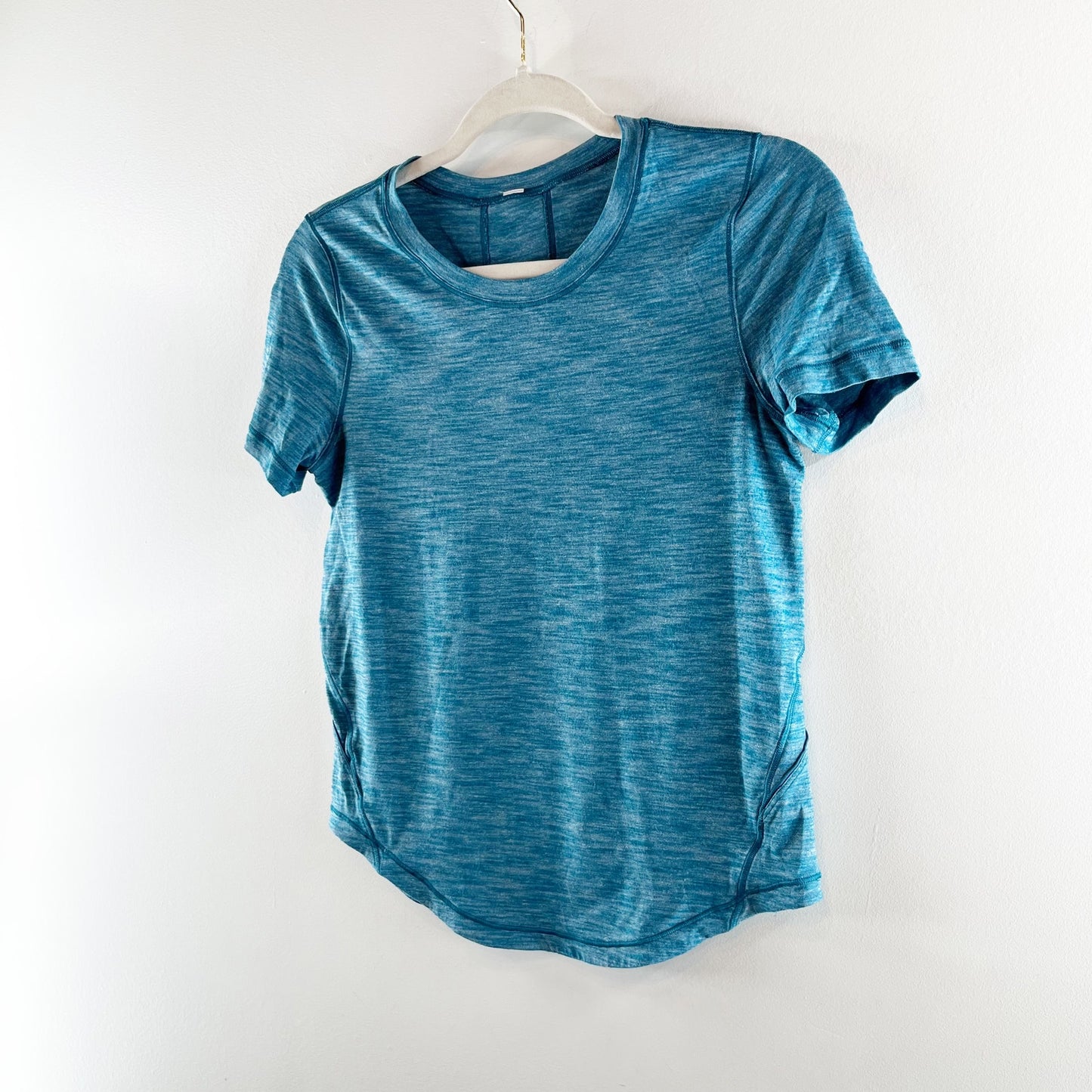 Lululemon Long Distance Short Sleeve Top Shirt Blue Small