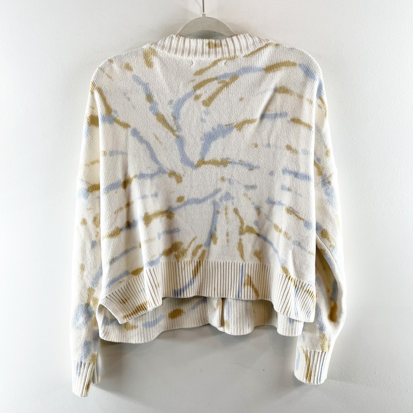 Madewell The Tie Dye Broadway Cardigan Sweater White Cream Medium