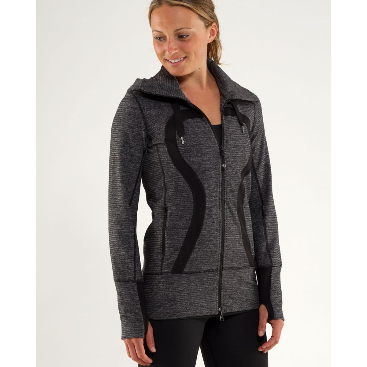 Lululemon Stride Jacket Soft Mini Check Black Heathered Coal Mini Check Black 2