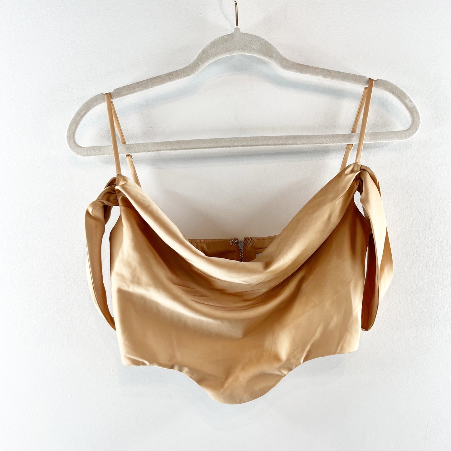 Oh Polly Corset Off The Shoulder Cropped Tank Top Gold 0