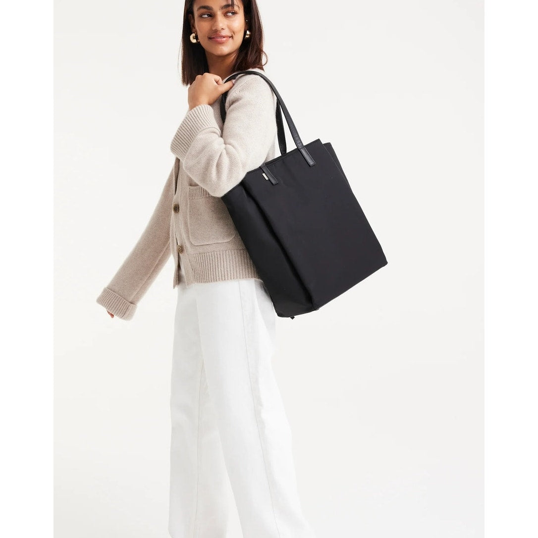 Beis The Commuter Tate Leather Nylon Bag Black