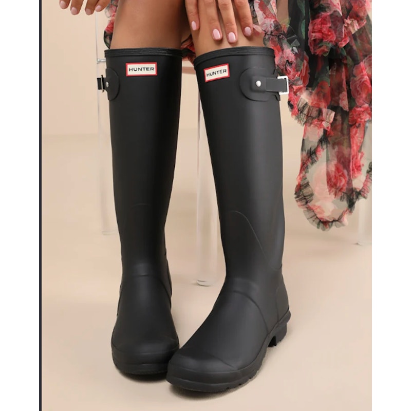 Hunter Tall Rubber Rain Boots Black 7