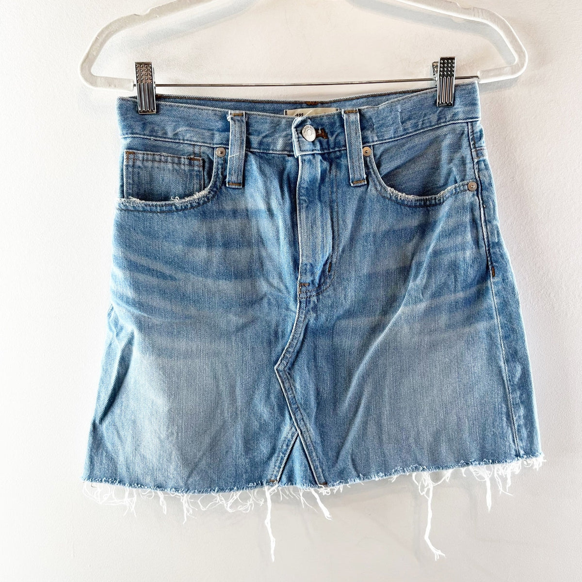 Madewell A‎ Line Rigid Denim Mini Skirt Blue 25