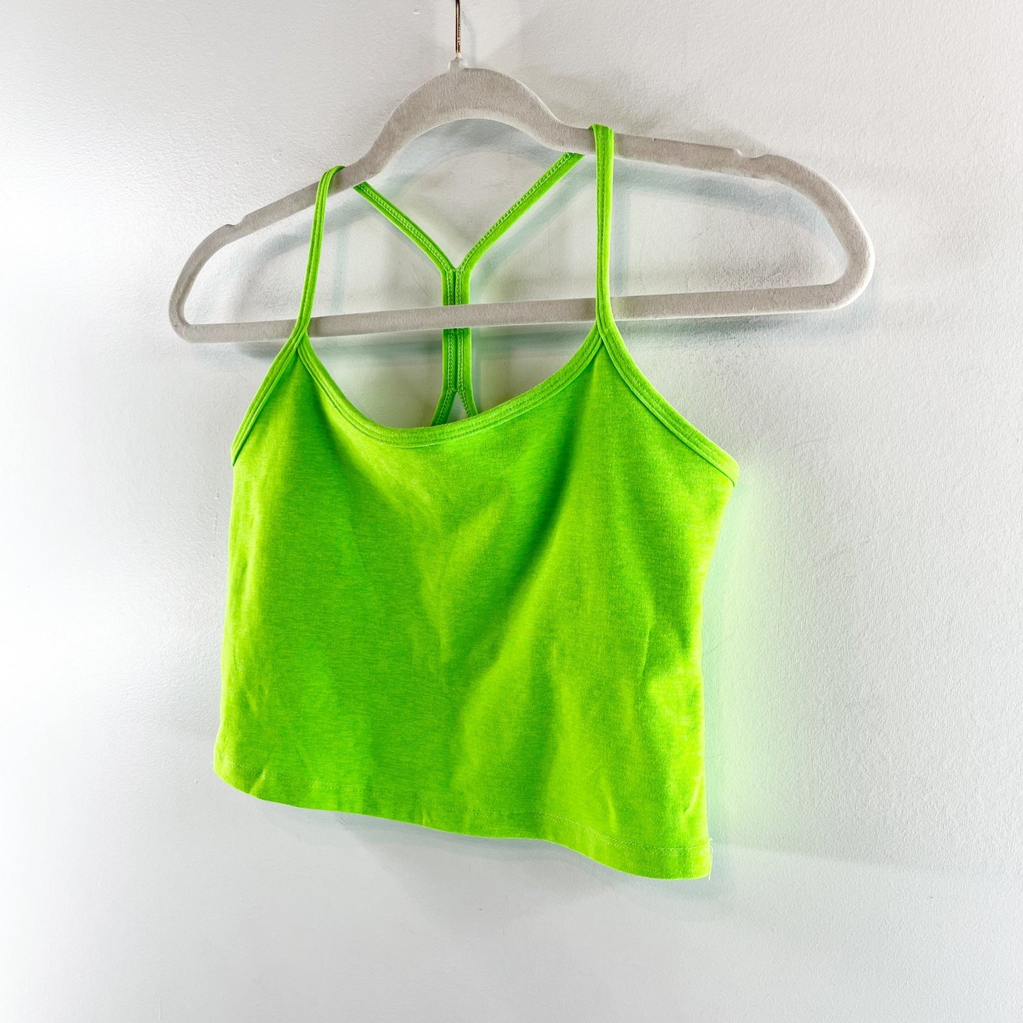 Beyond Yoga Spacedye Slim Cropped Tank Top Neon Lime Green Small