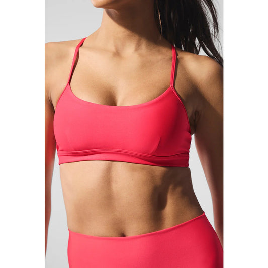 Alo Yoga Airlift Intrigue Crossback Strap Sports Bra Candy Red Small