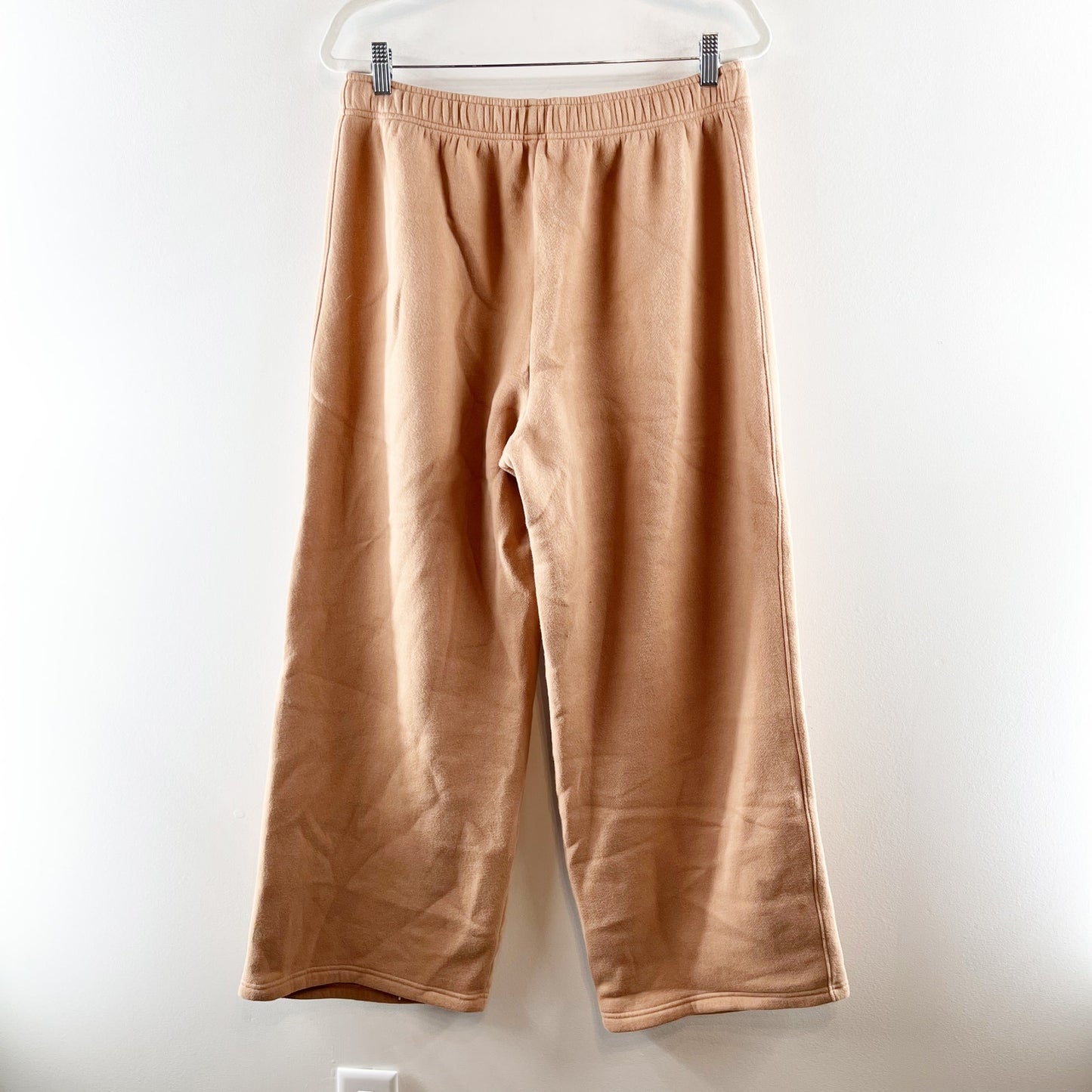 Aerie High Rise Cloud Fleece Wide Leg Sweatpants Tan Beige Brown Large