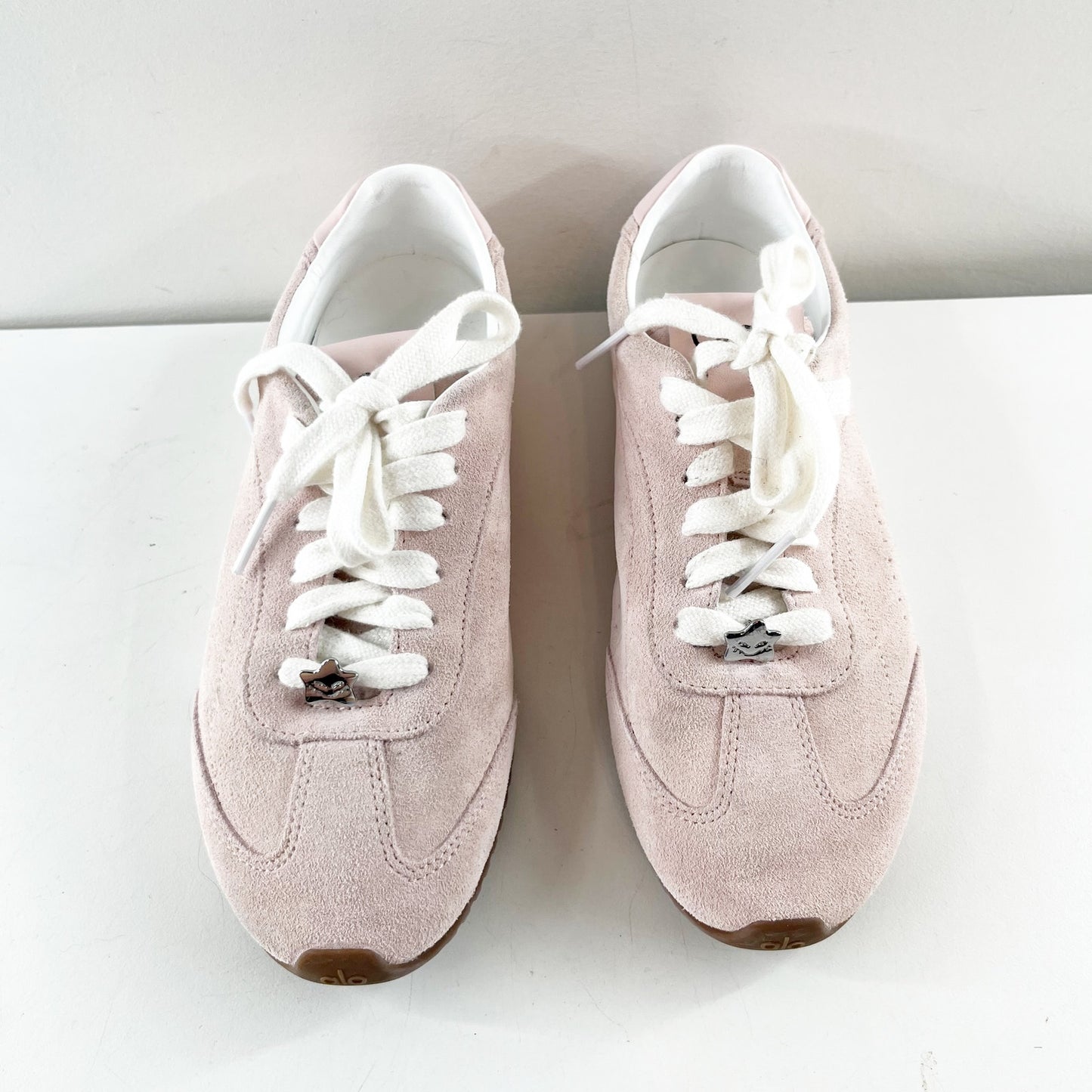 Alo + Jisoo Sunset Low Top Suede Sneakers Bloom Pink 7.5