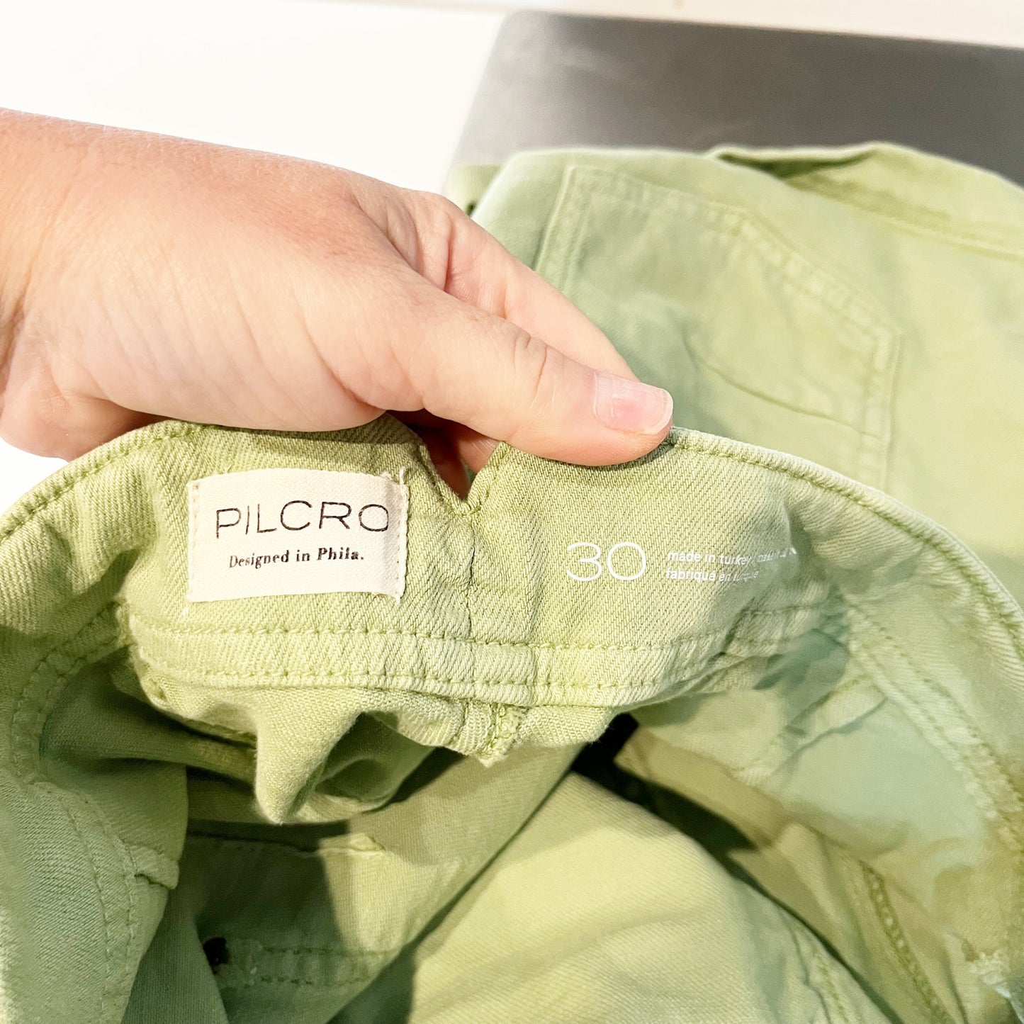 Pilcro by Anthropologie The Kit High-Rise Utility Shorts Moss Green 30