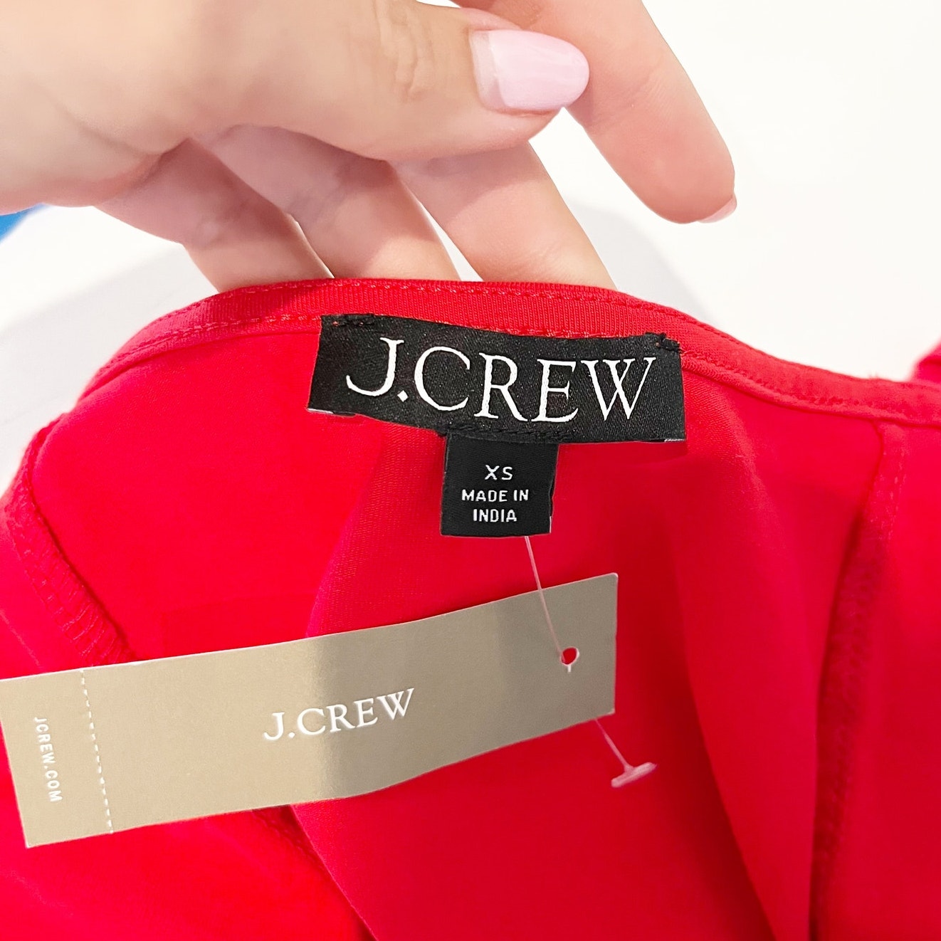J. Crew Square Neck Cap Sleeve Top in Red XS