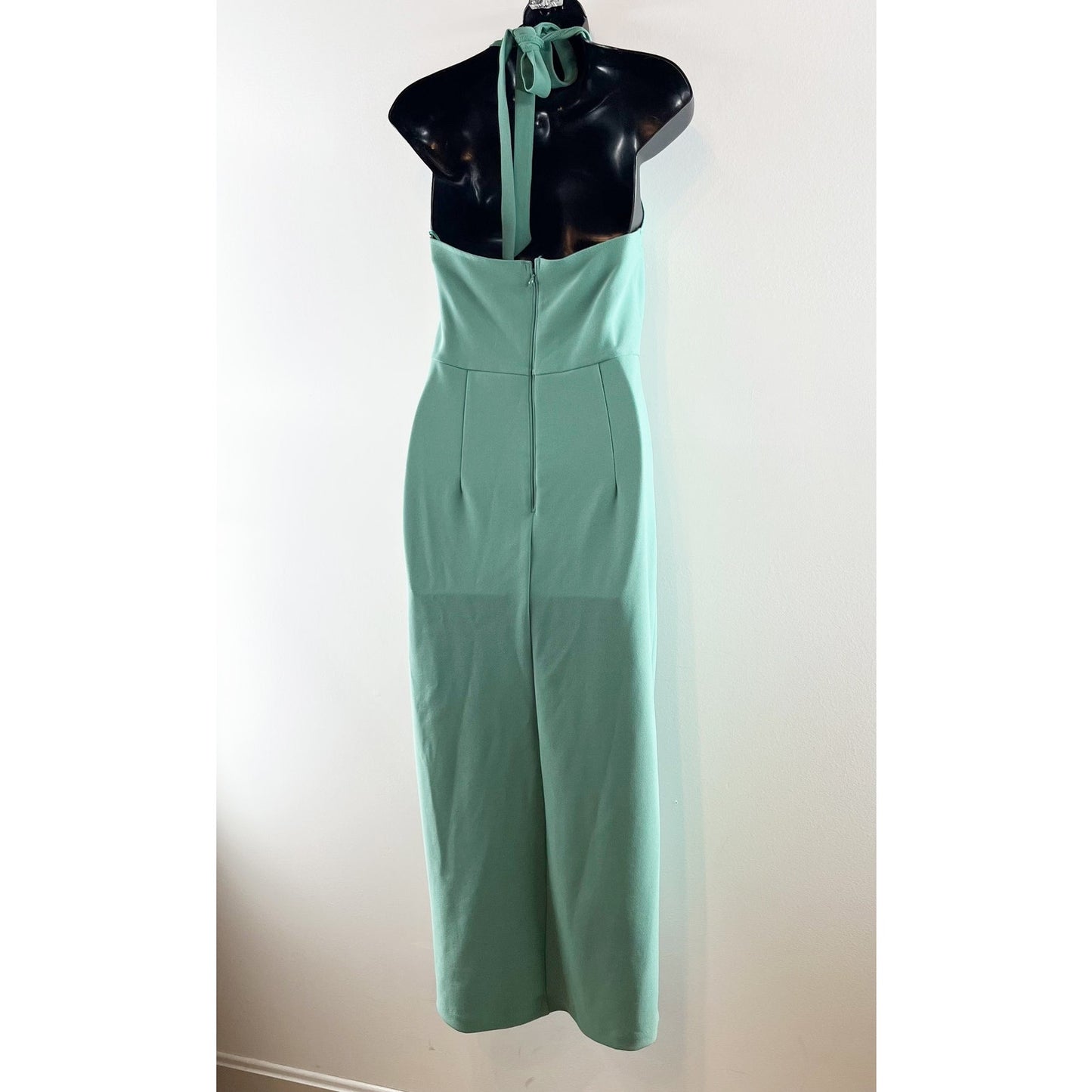 Abercrombie & Fitch Sleeveless Keyhole Halter Side Slit Midi Dress Sage Green M