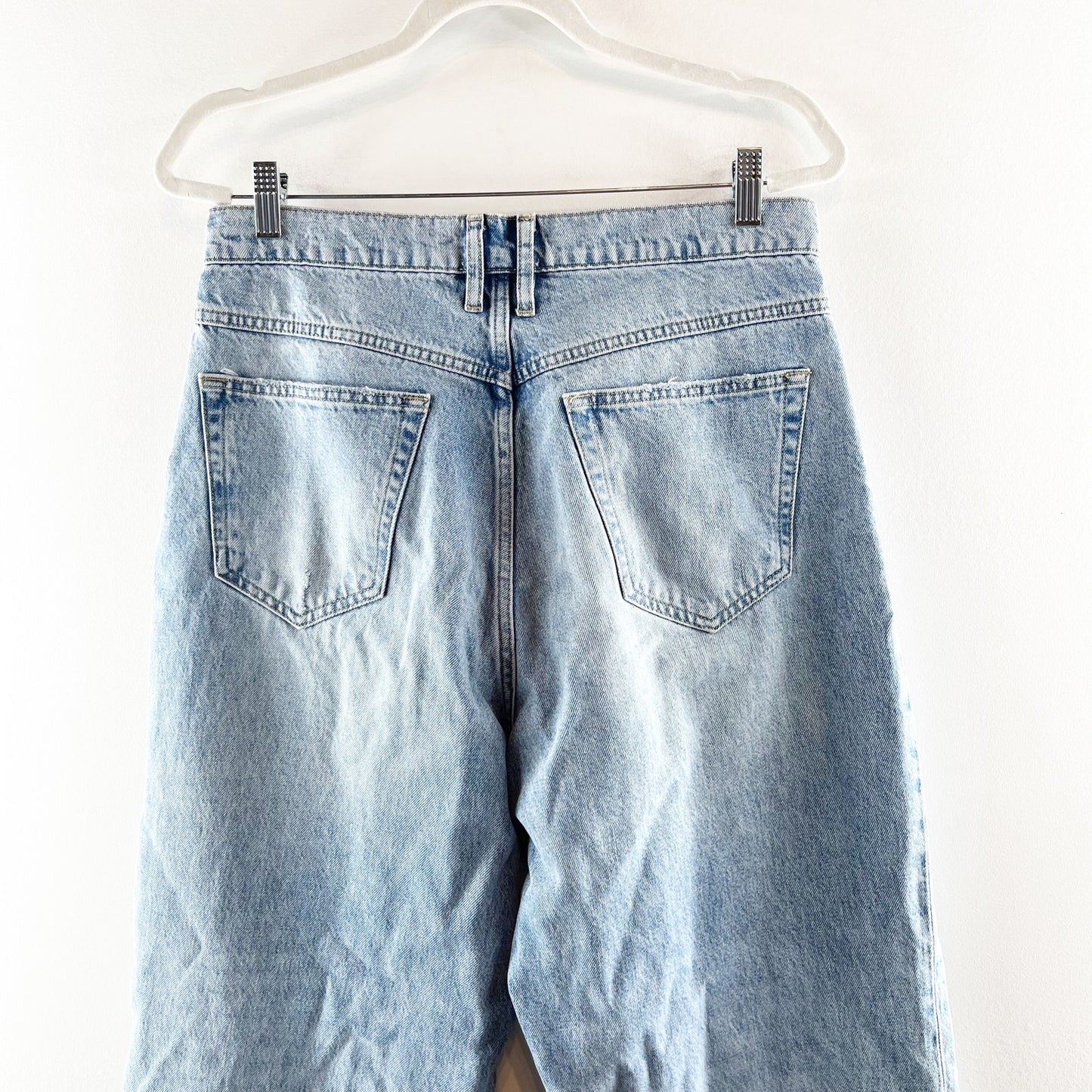 FRAME Le High N Tight High Rise Wide Leg Step Hem Jeans Blue 30 / 10