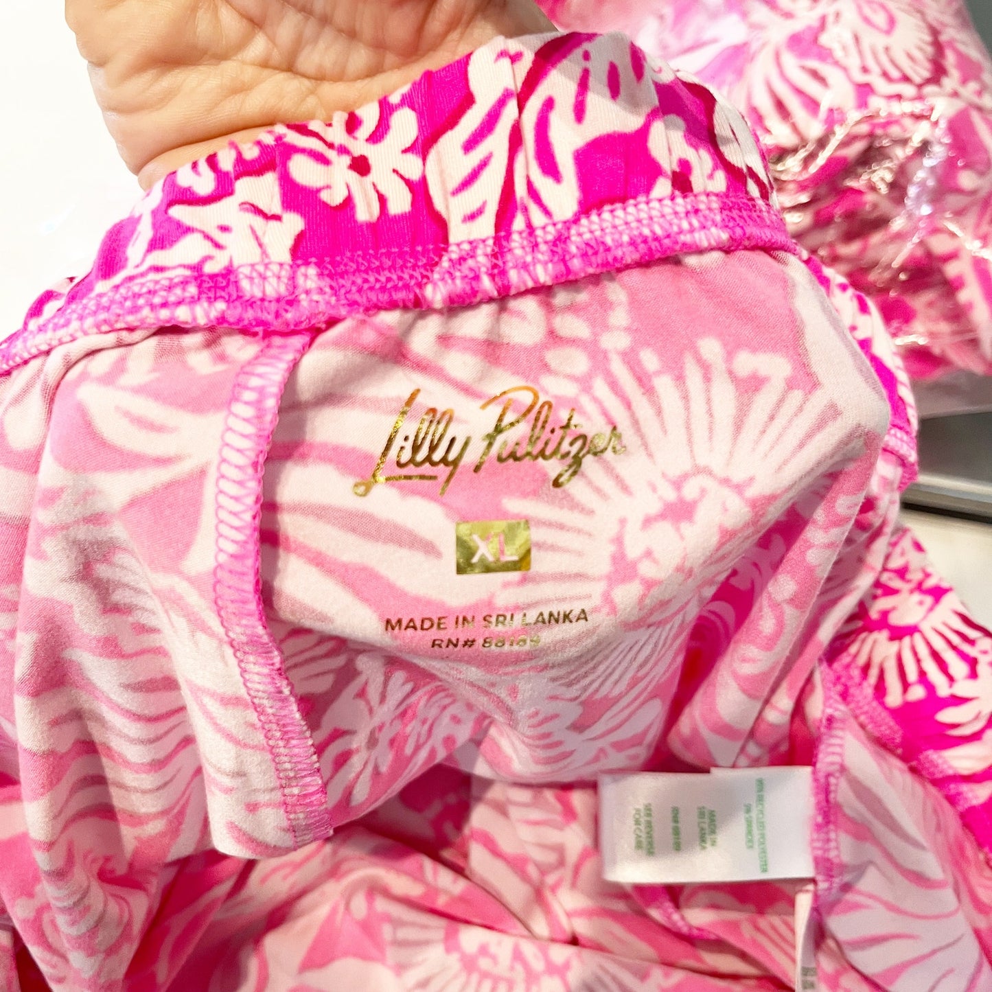 Lilly Pulitzer PJ Knit Wide Leg Pants Passion Fruit Pink XL