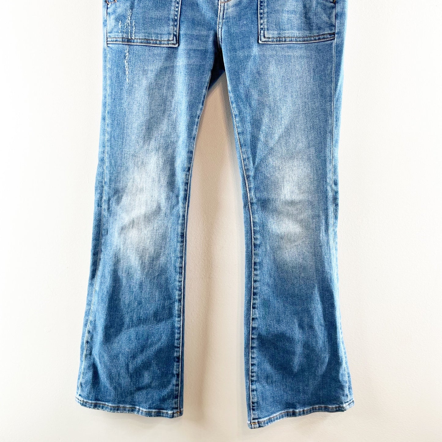 Pilcro The Icon Flare High Rise Jeans Blue 28 Petite