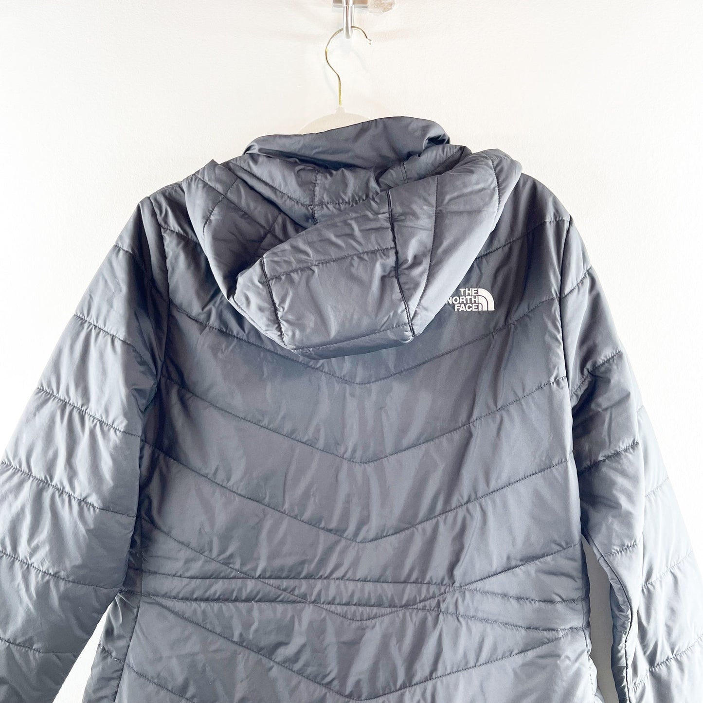 The North Face Tamburello Hooded Full Zip Quilted Parka Puffer Jacket Black L