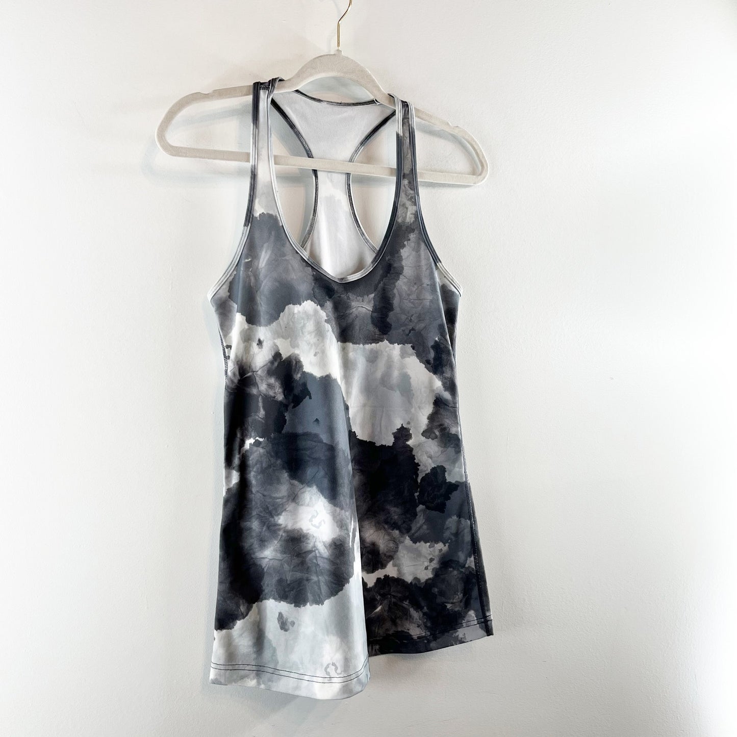 Lululemon Cool Racerback Tank Top Gray White Black Small