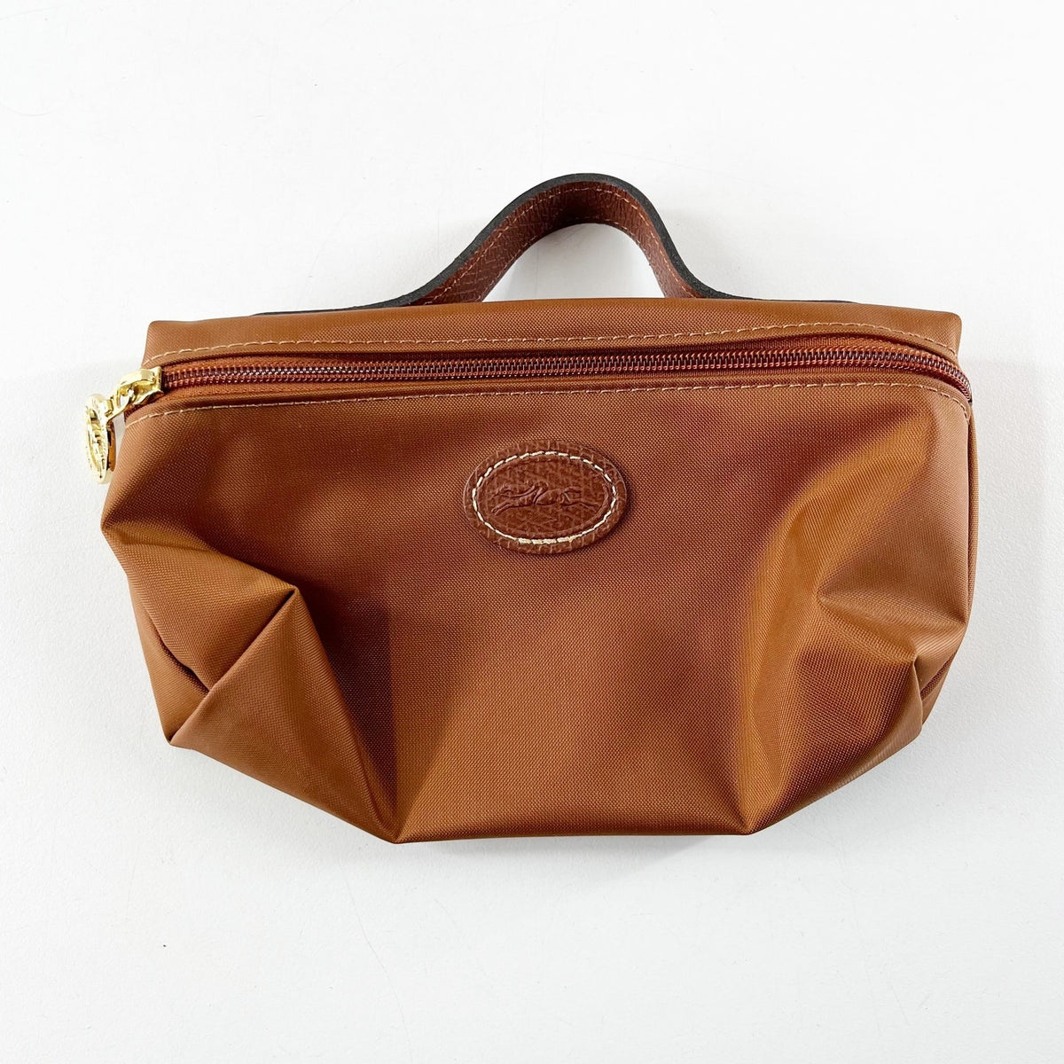 Longchamp Brown Cosmetic Bag Perfect Travel Pouch