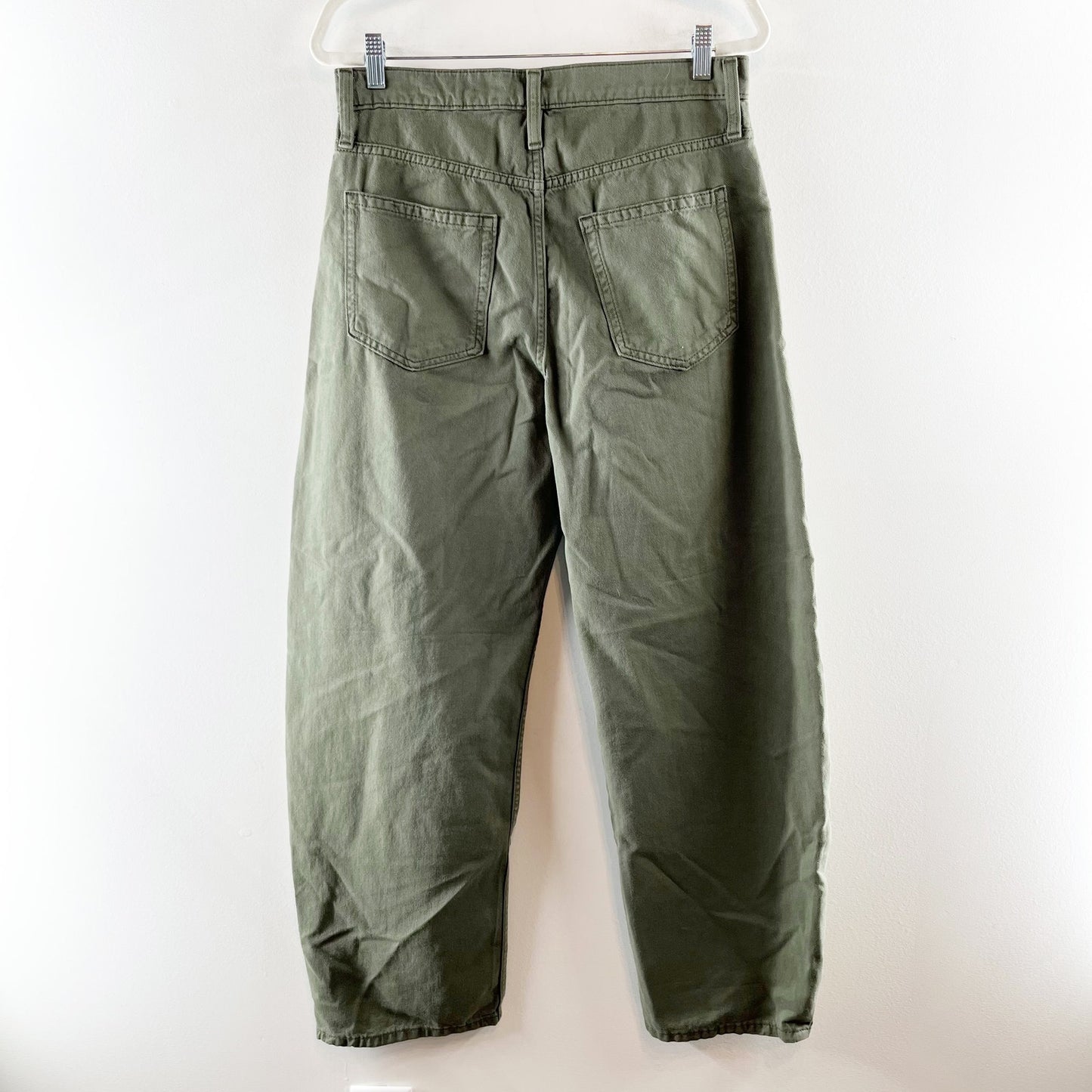 Gap Cotton High Rise Barrel Ankle Jeans Mesculen Green 29 / 8