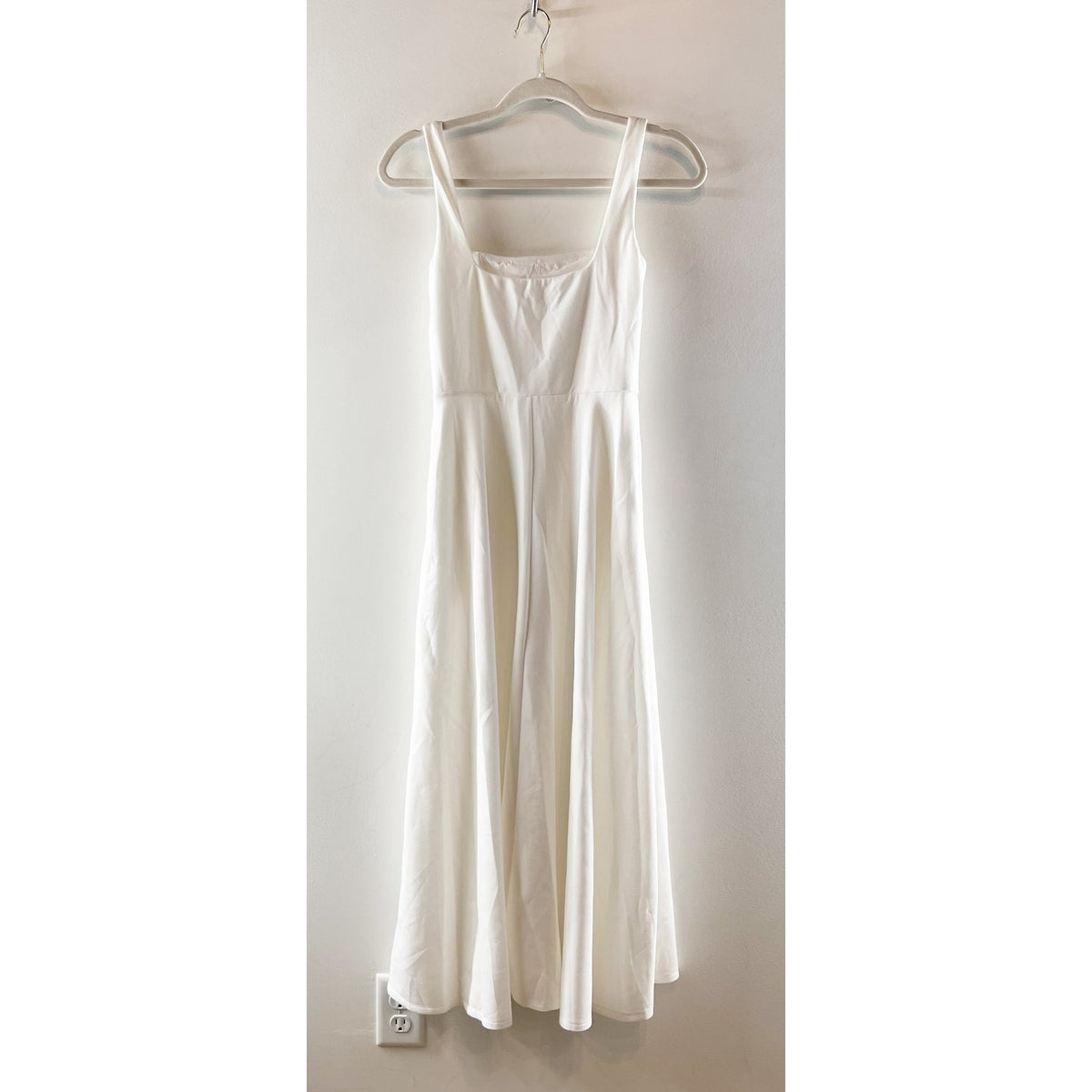 Halara Sleeveless Square Neck Side Pocket Corset Maxi Dress Frost White Small