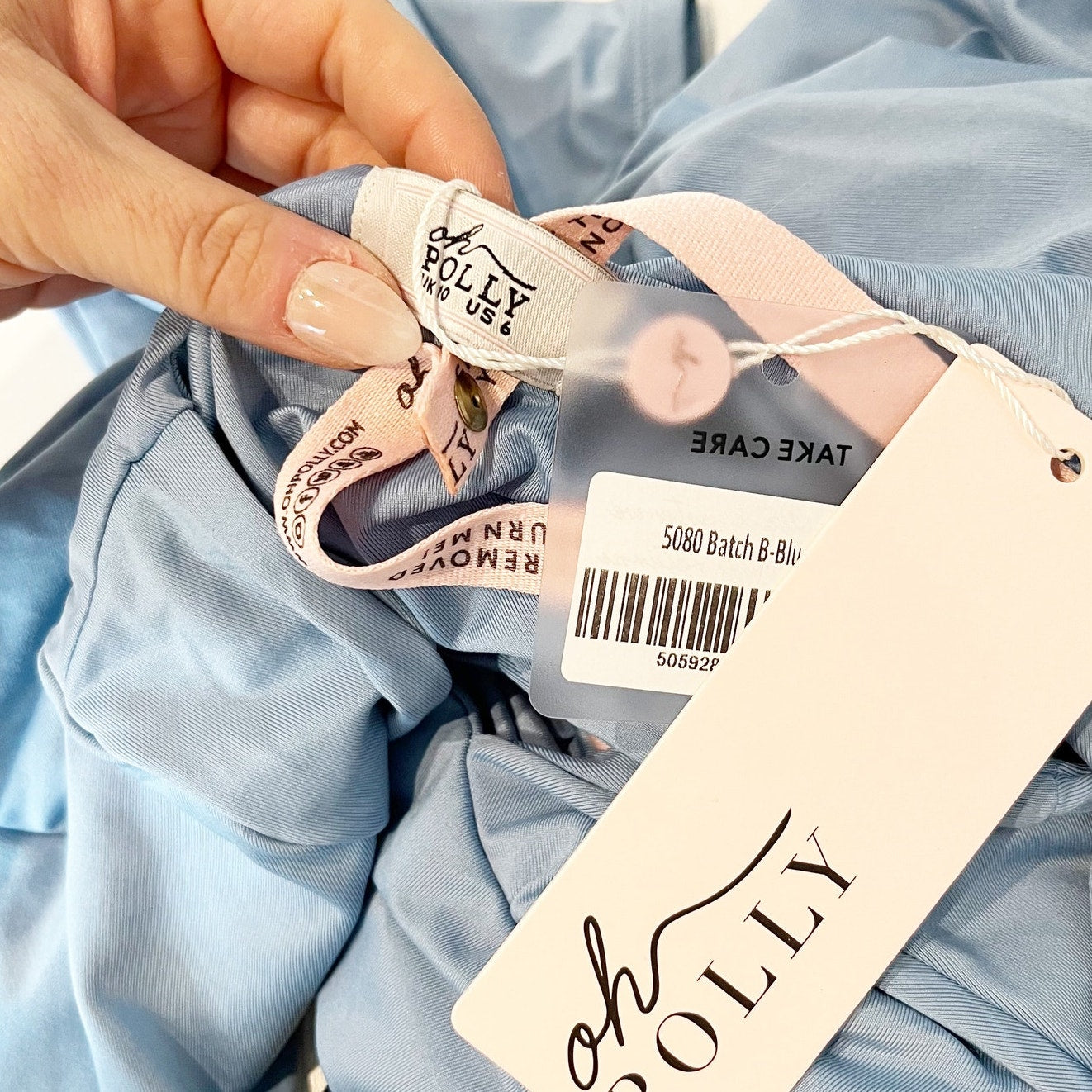 Oh Polly Short and Sweet Halter Cutout Long Bell Sleeve Mini Dress Blue 6