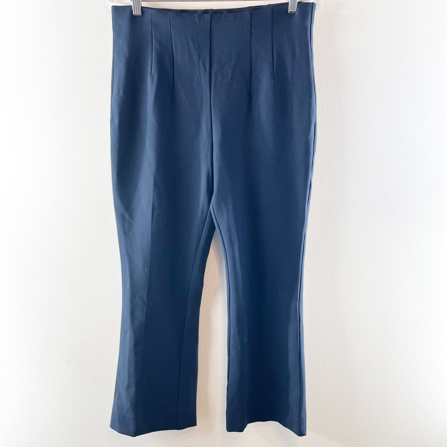 Banana Republic Bootcut Cropped Ponte Pull On Pants Preppy Navy Blue Large P