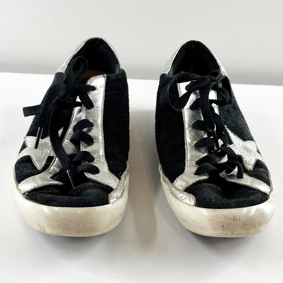 Golden Goose Archive Suede Deluxe Superstar Sneakers Black Silver 8