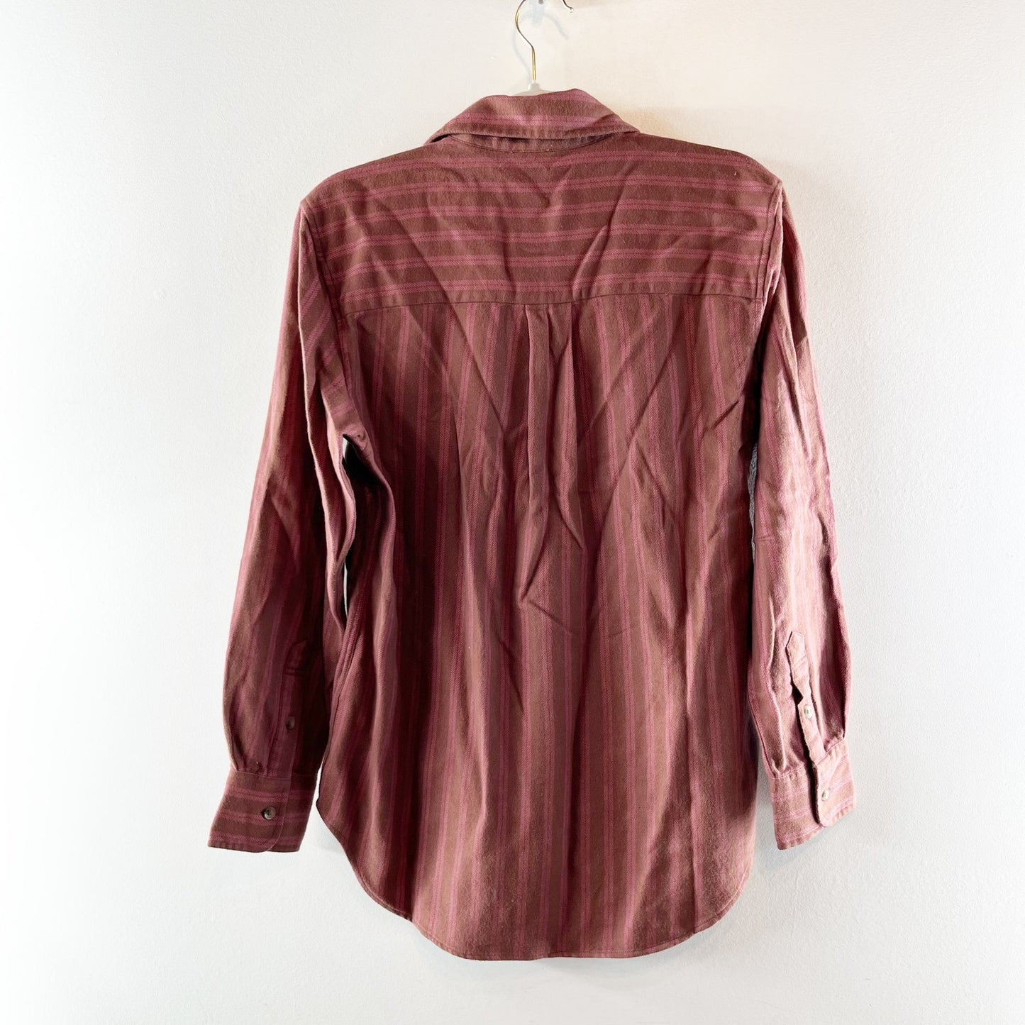 Faherty The Heirloom Portuguese Flannel Relaxed Shirt Cliff Walk Stripe Small