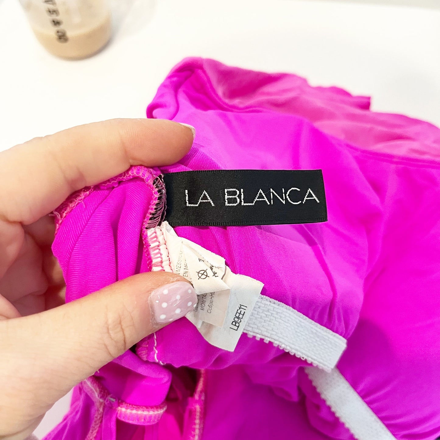 La Blanca Island Goddess Ruffle Off-Shoulder One Piece Swimsuit Hot Pink 6