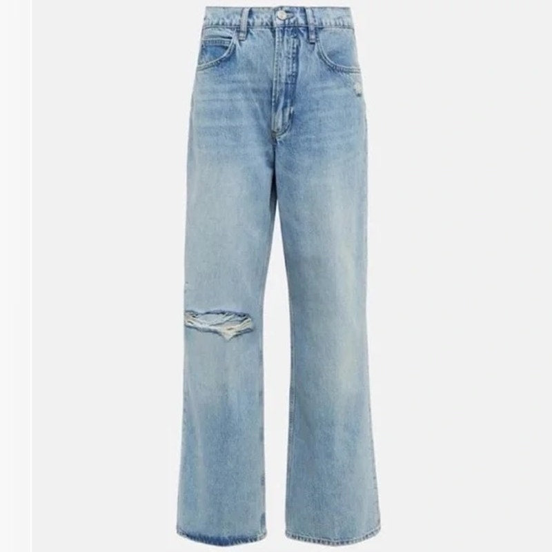 FRAME Le High N Tight High Rise Wide Leg Step Hem Jeans Blue 30 / 10