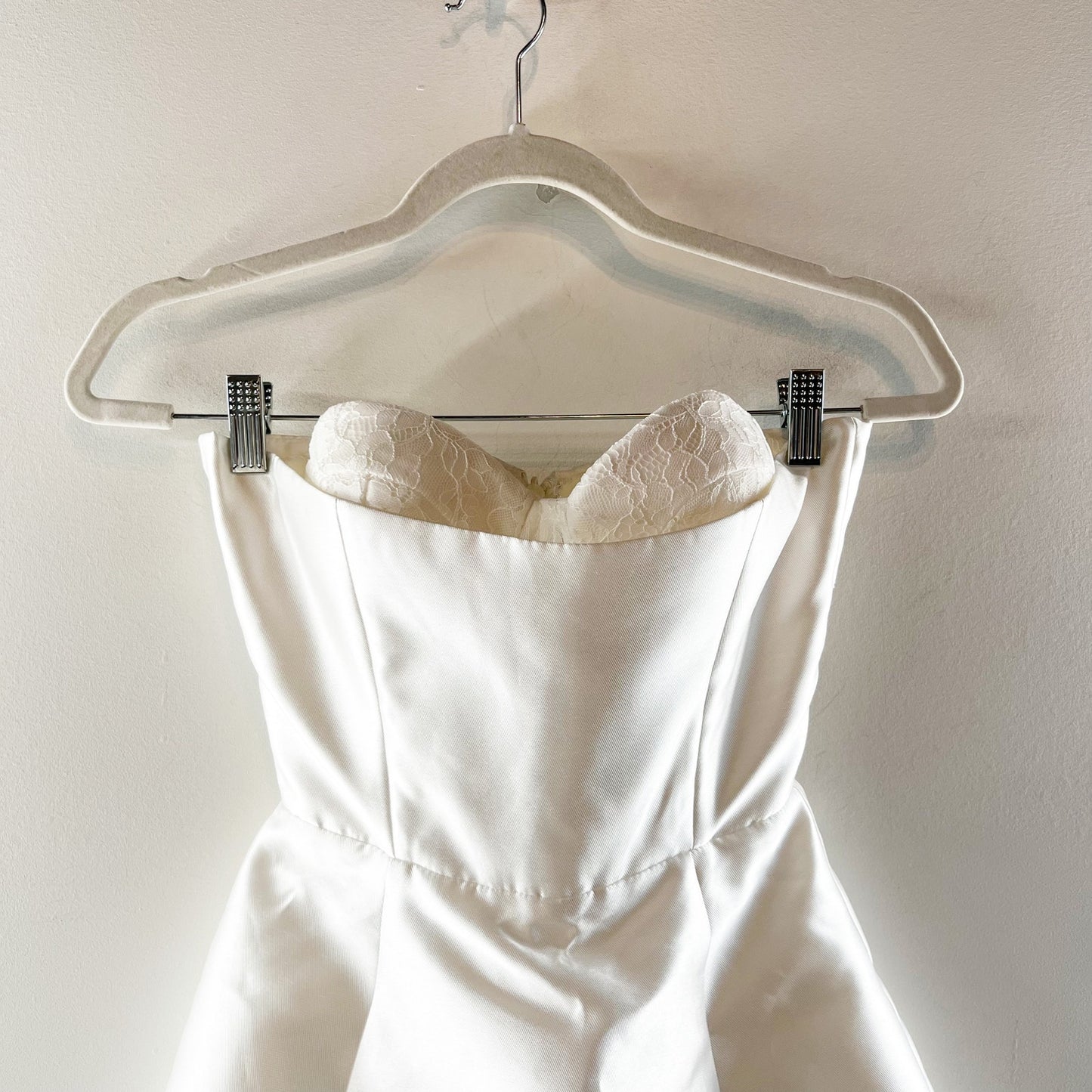 Betta La Betta Strapless Peekaboo Bust Fit and Flare Mini Dress White 6