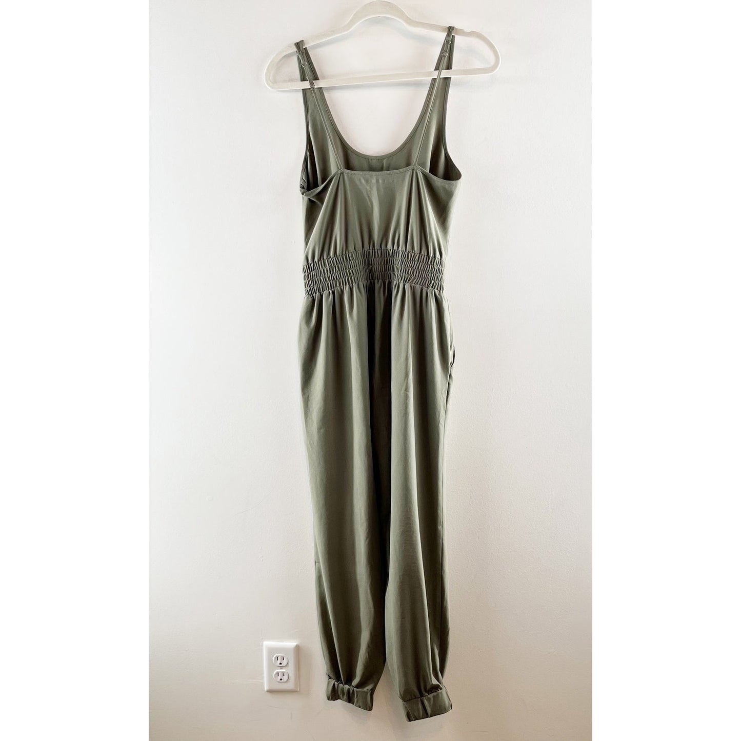Abercrombie & Fitch Traveler Sleeveless Jogger Jumpsuit Olive Green XS Petite