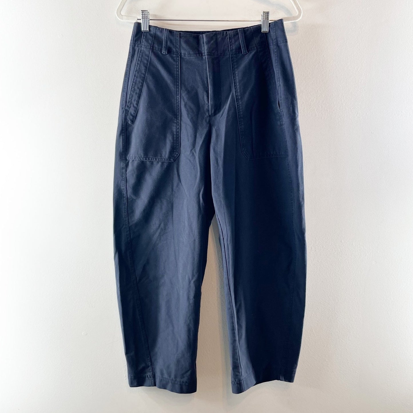 Athleta Skyline High Waisted Weekend Barrel Leg Trouser Pants Navy 8