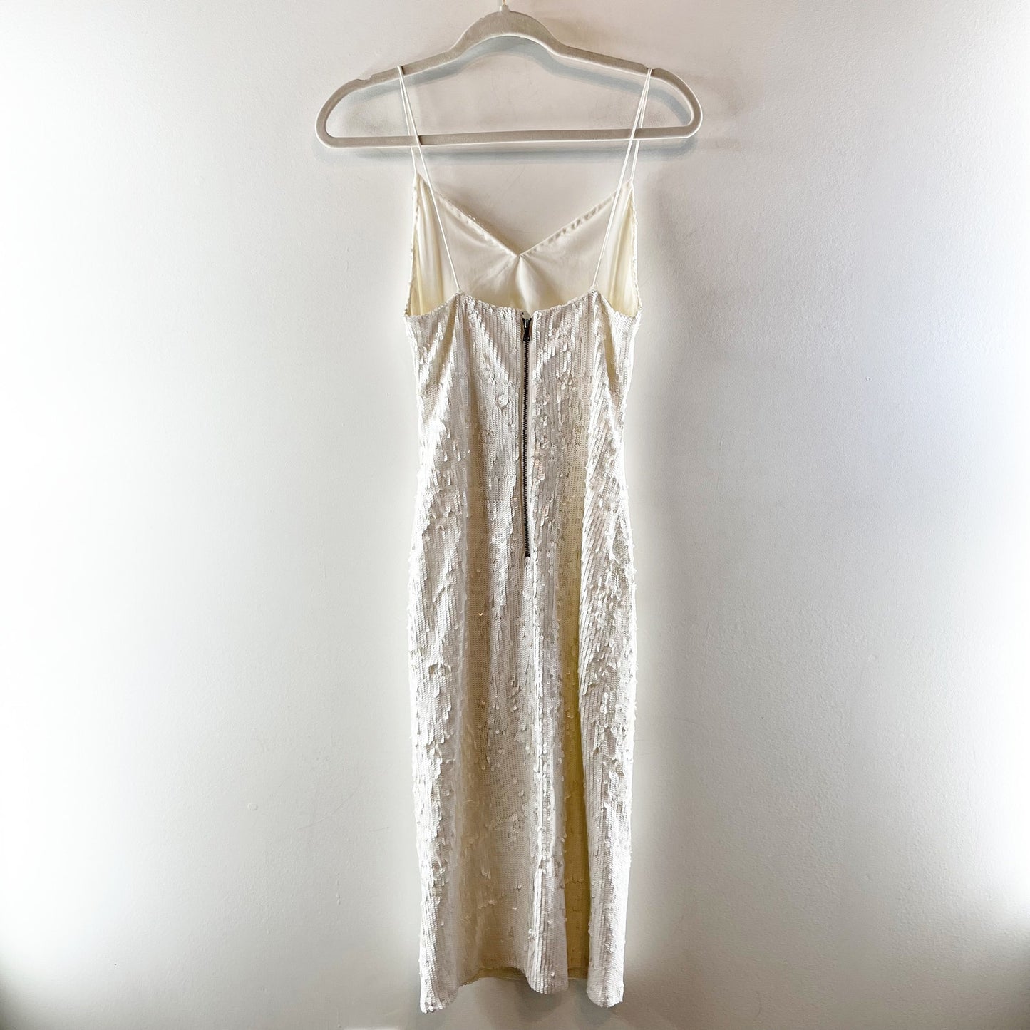 Alice + Olivia Valli Cutout Sequined Mesh Mini Dress White 4