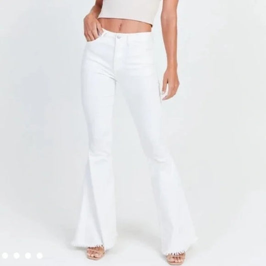 Altar'd State High Rise Super Flare Bell Bottom Jeans White Medium