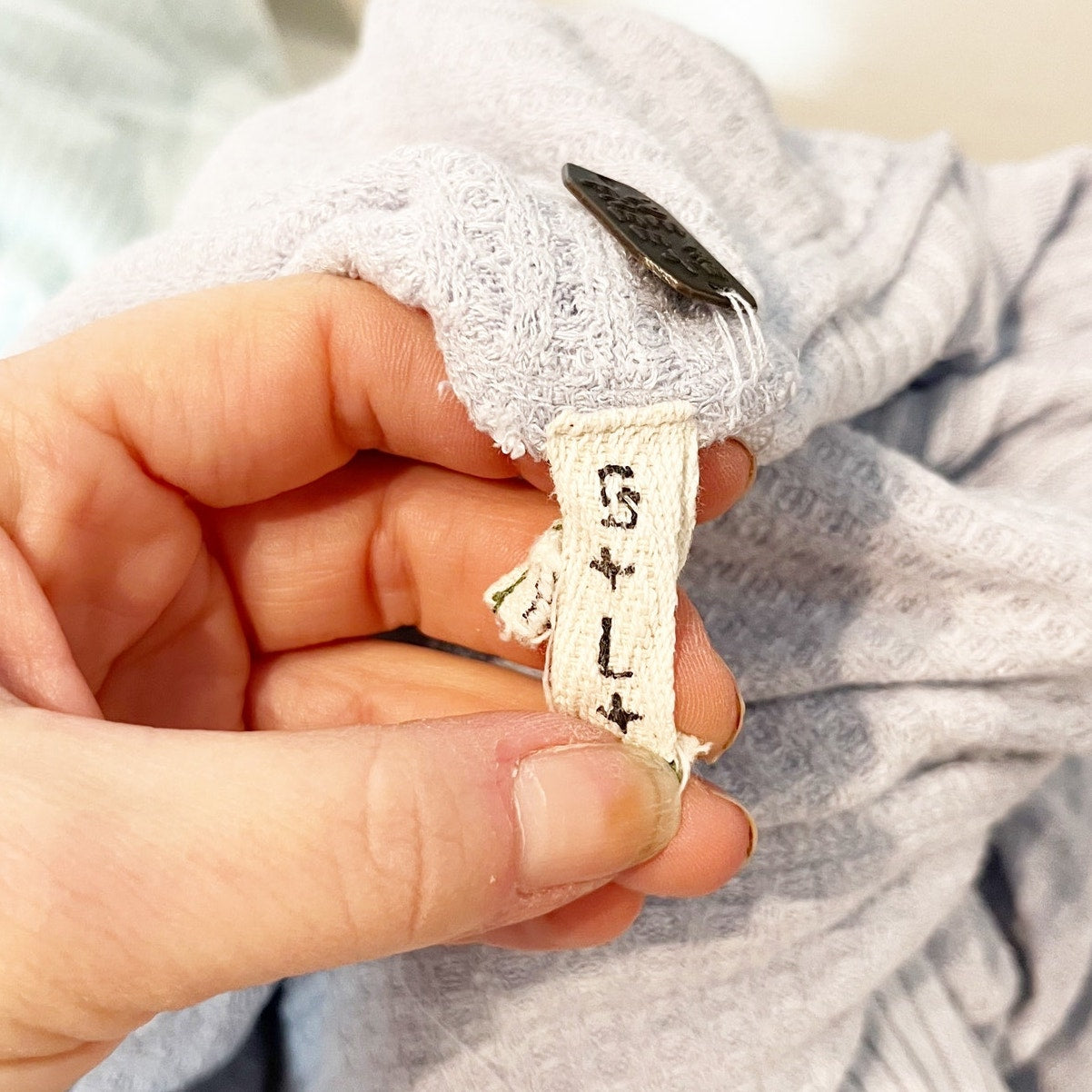 Free People Kristina Thermal Turtleneck Long Sleeve Top Shirt Blue Large