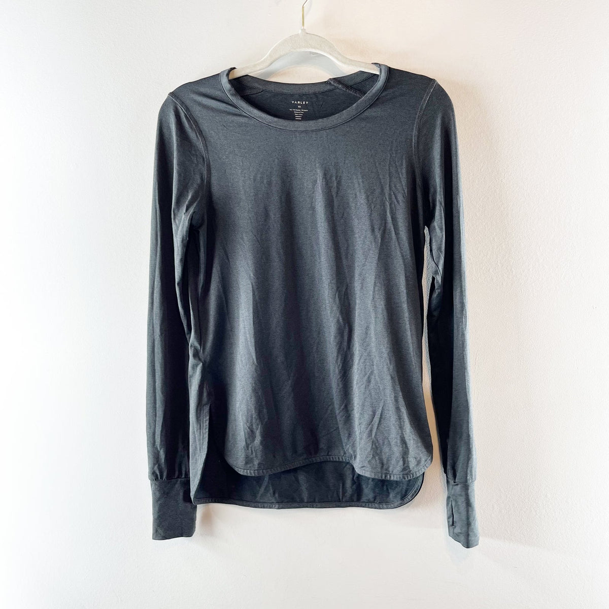 Varley Gray Long Sleeve Kearney Workout T-Shirt Top XS