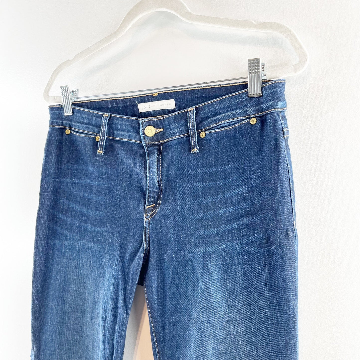 Joie Ravine Mid Rise Whiskered Denim Flare Leg Jeans Blue 29 / 8