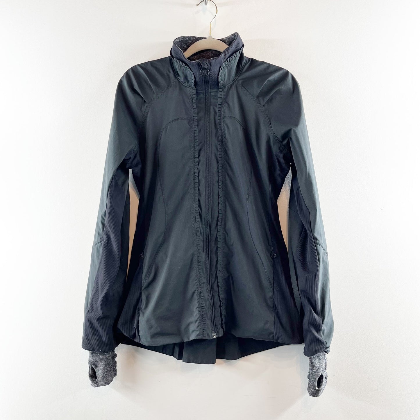 Lululemon Run Essential Track Full Zip Long Sleeve Windbreaker Jacket Black S