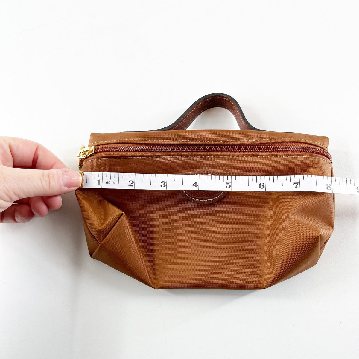 Longchamp Brown Cosmetic Bag Perfect Travel Pouch