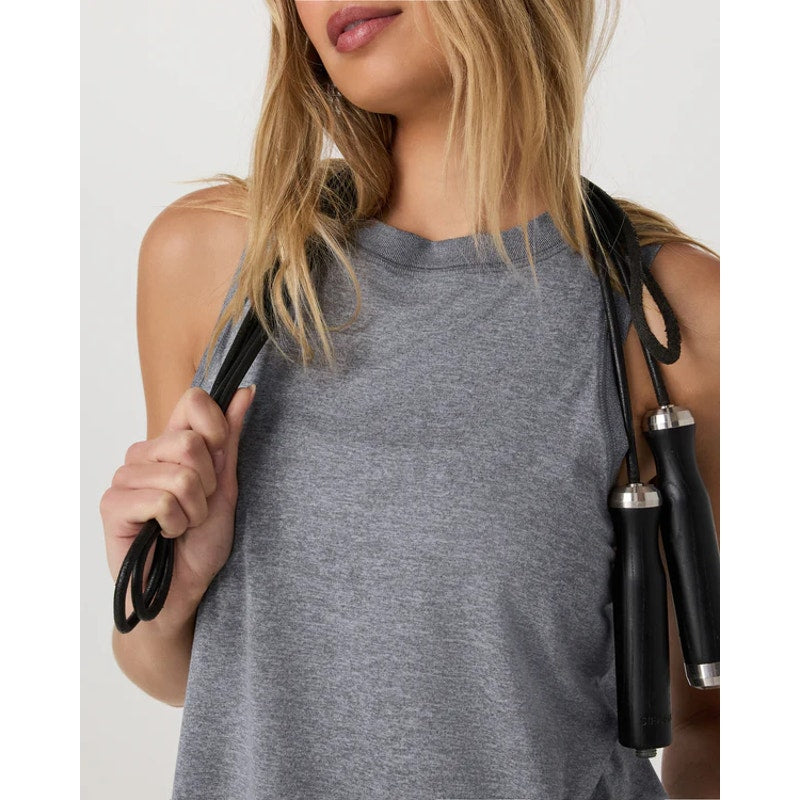 Vuori Energy Sleeveless High Neck Tank Top Heather Grey Small