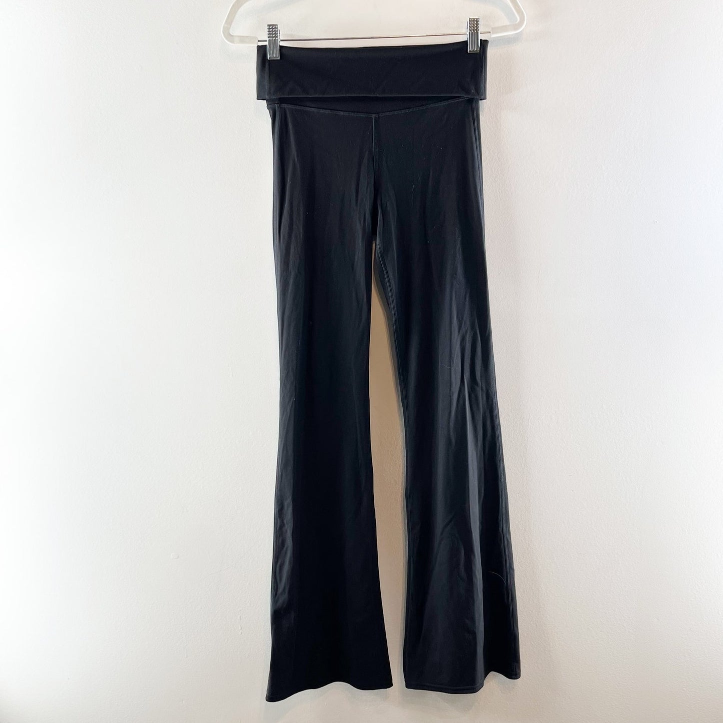 Alo Yoga Softsculpt Pull On Foldover High Waisted Flare Leggings Black Small