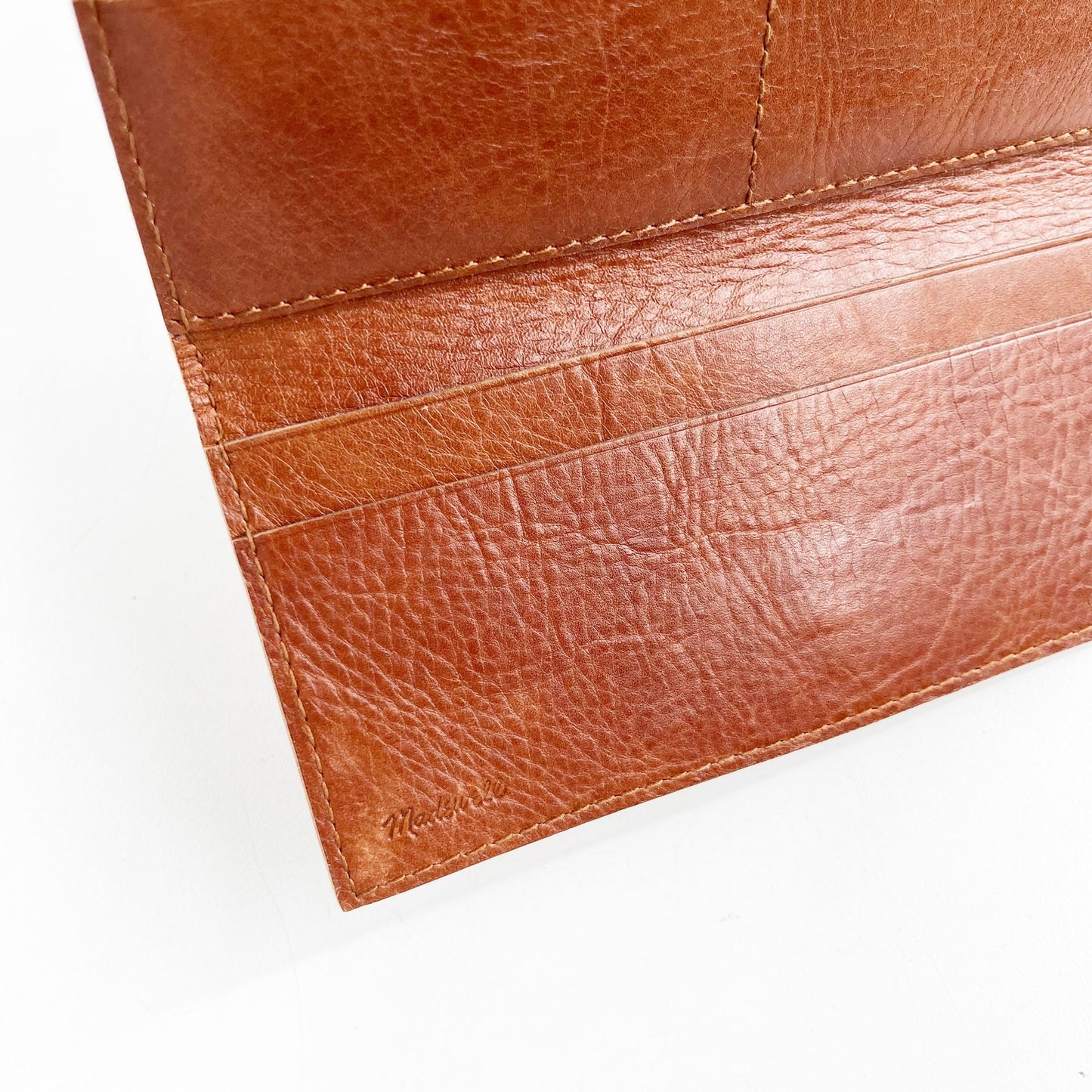Madewell Leather Bifold Post Wallet English Saddle Brown