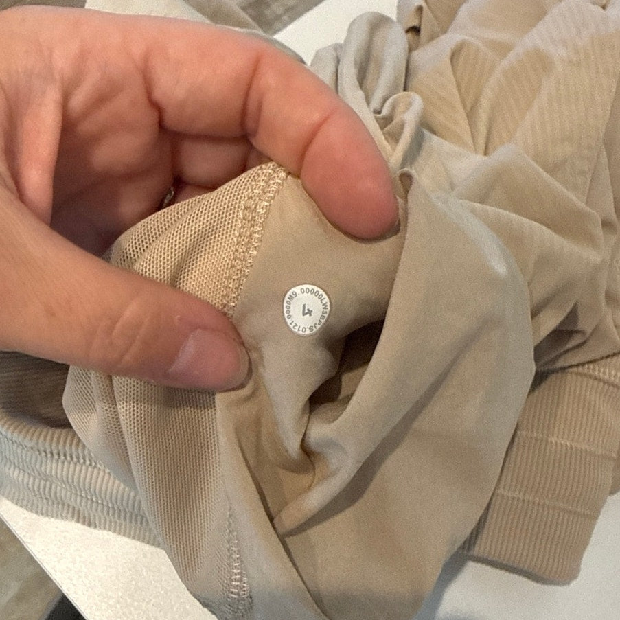 Lululemon Athletica Dance Studio Drawstring Jogger Pants Lined Trench Tan 4
