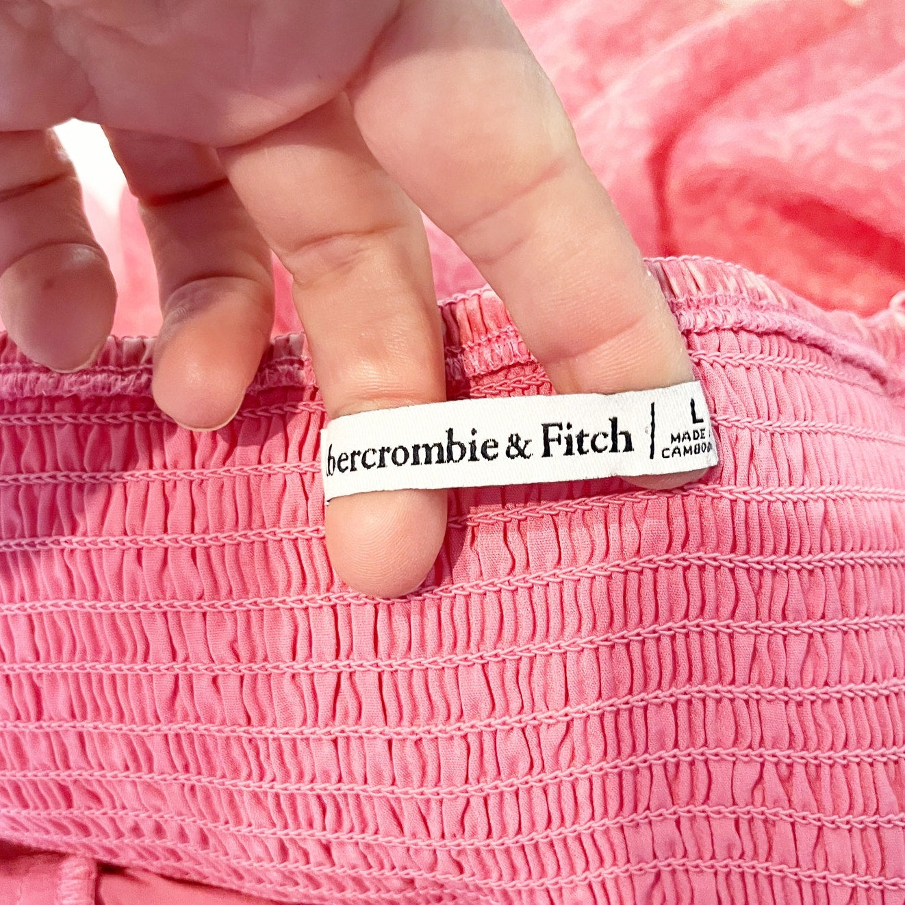 Abercrombie & Fitch Emerson Angel Short Sleeve Mini Dress Pink Large