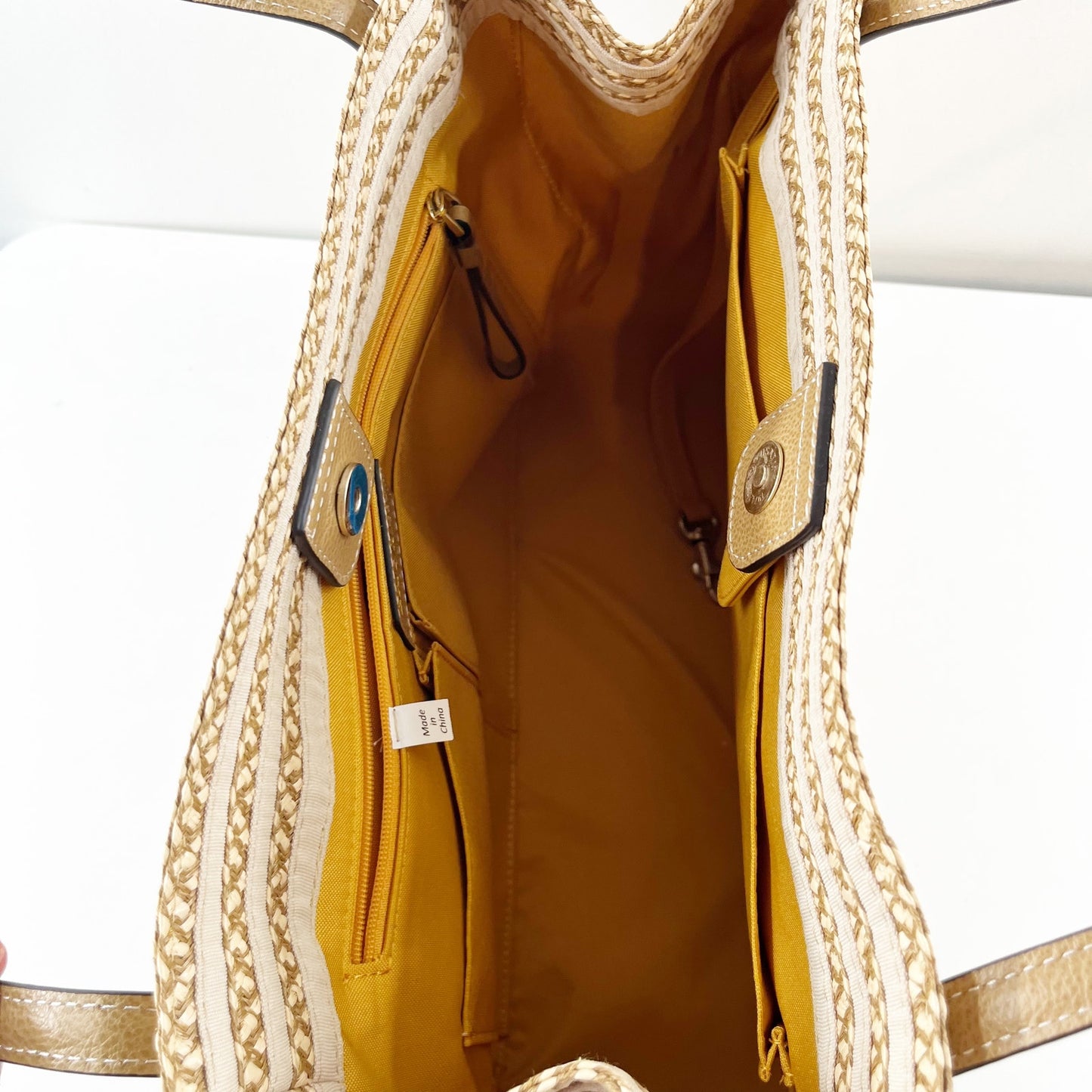 Eric Javits Squishee Isla Straw Bag Peanut Beige Tan