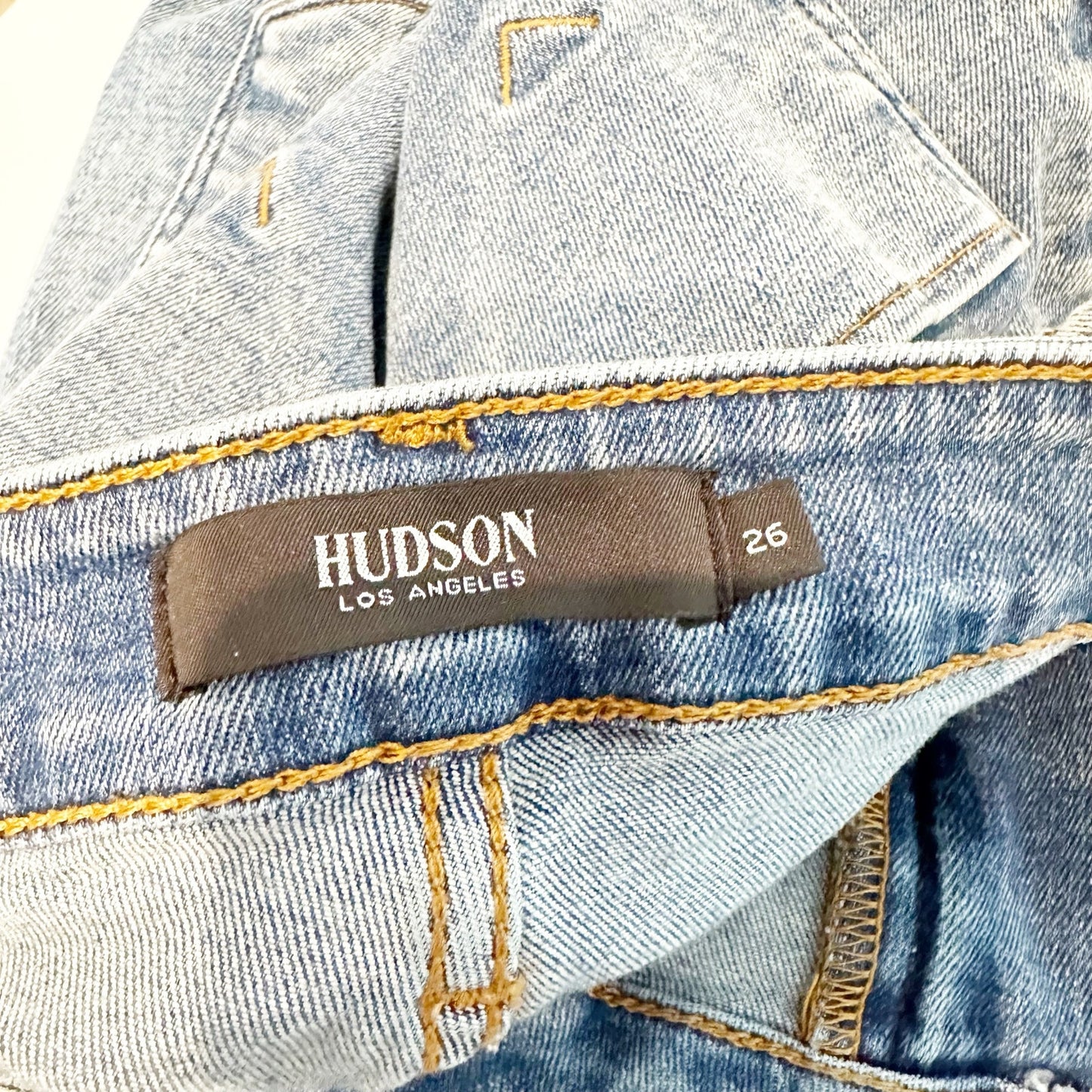 Hudson Holly High-Waisted Distressed Stretch Denim Flare Jeans Summer Flame 26