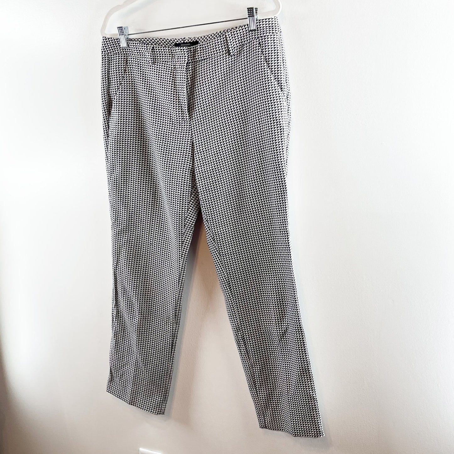 Weekend Max Mara High Rise Houndstooth Trouser Pants Gray 14