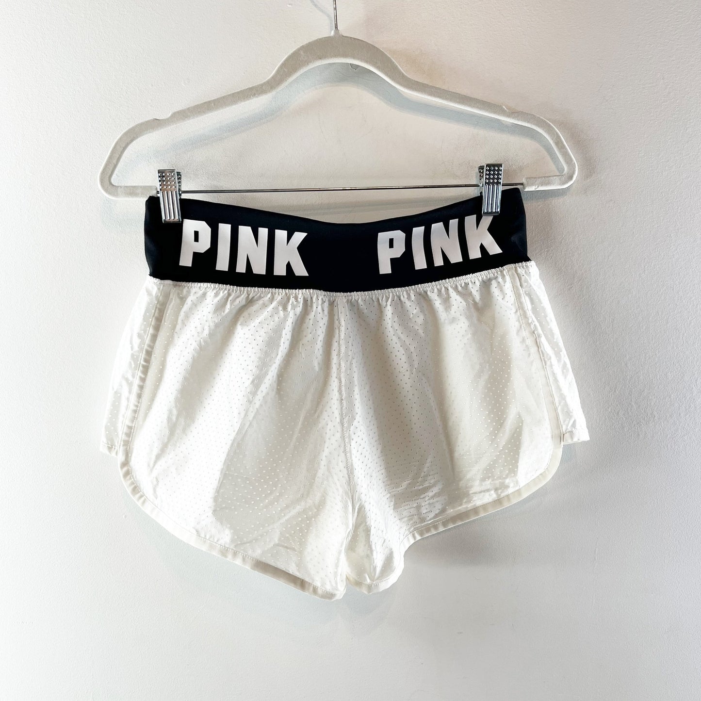 Victoria's Secret PINK Mesh Full Zip Track Jacket and Matching Shorts Set White
