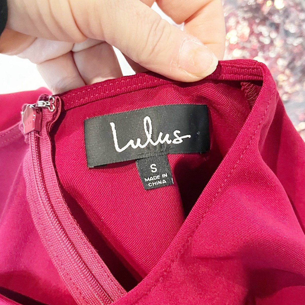 Lulus Believe It or Knot Long Sleeve Tie-Front Skater Dress Wine Red Small